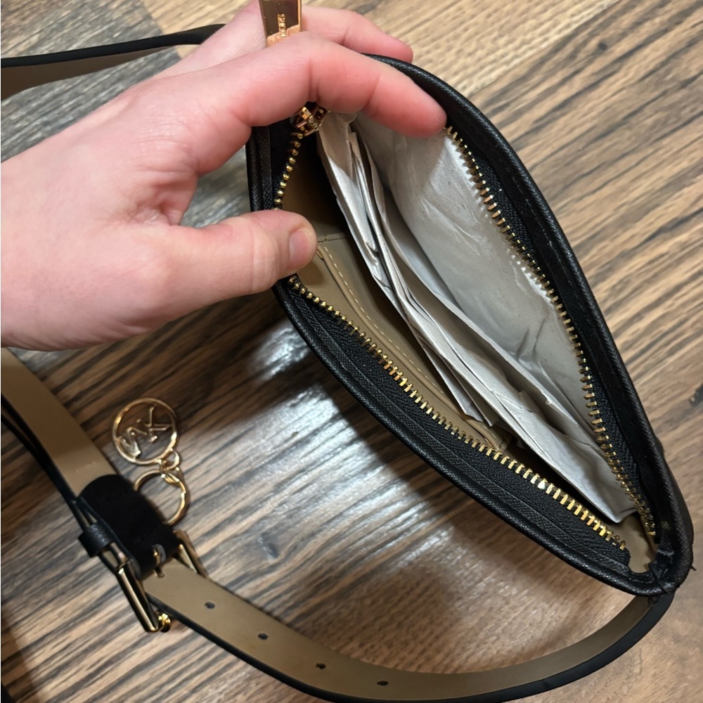 Michael Kors Black Belt Bag with Gold Accents - Picture 5 of 7